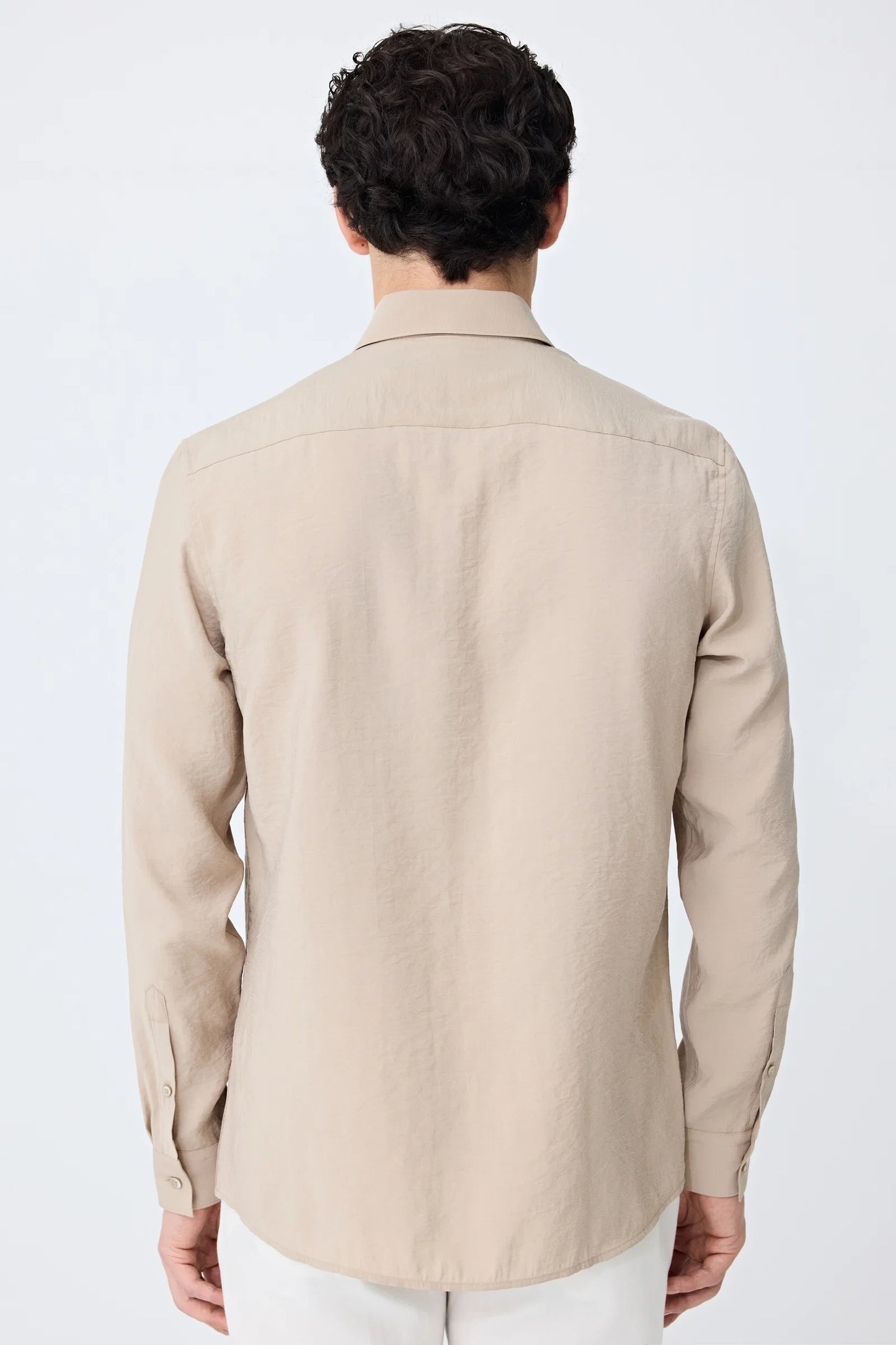 Tween Slim Fit Vizon Düz Modal Karışımlı Gömlek