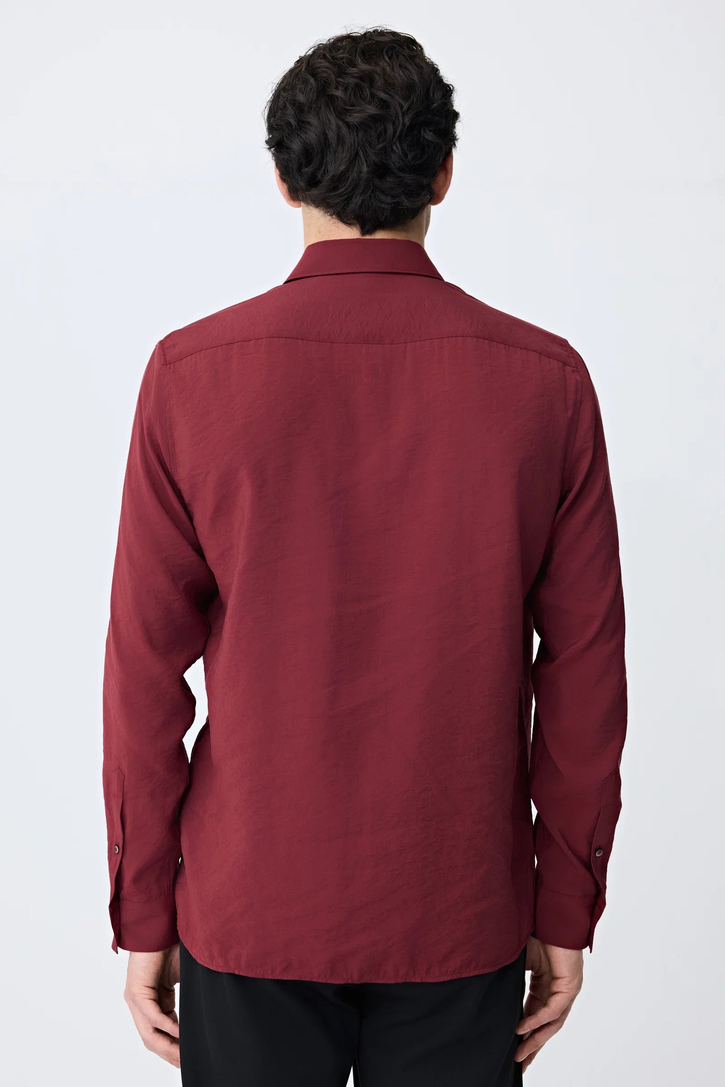 Tween Slim Fit Bordo Düz Modal Karışımlı Gömlek