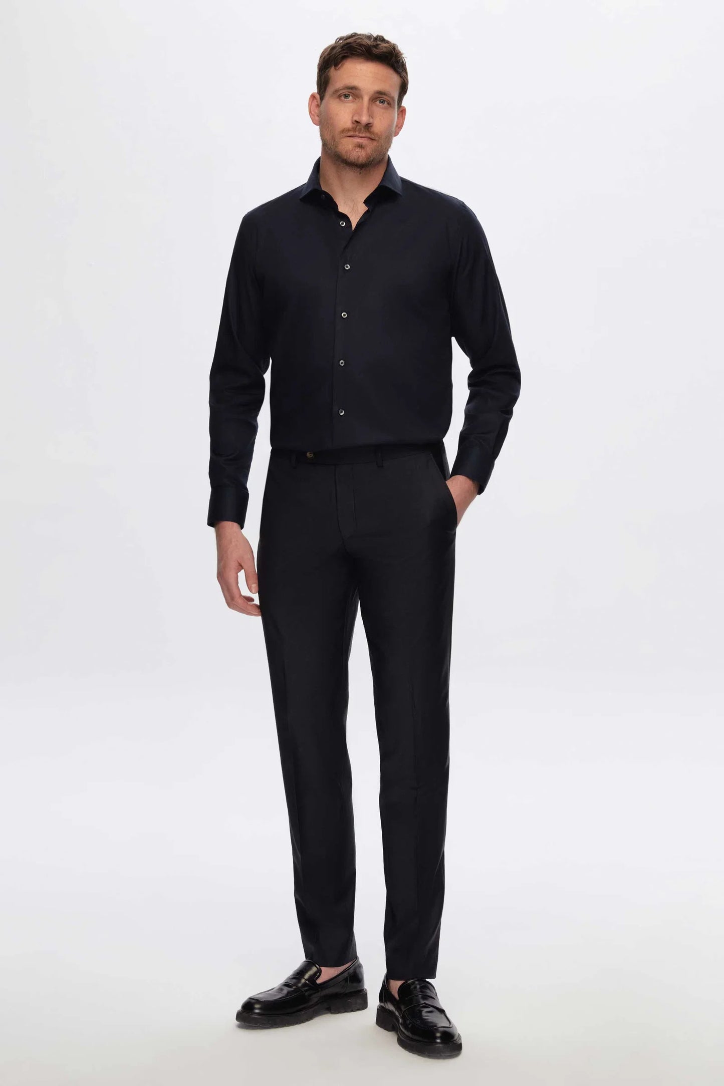 Damat Lacivert Kumaş Pantolon