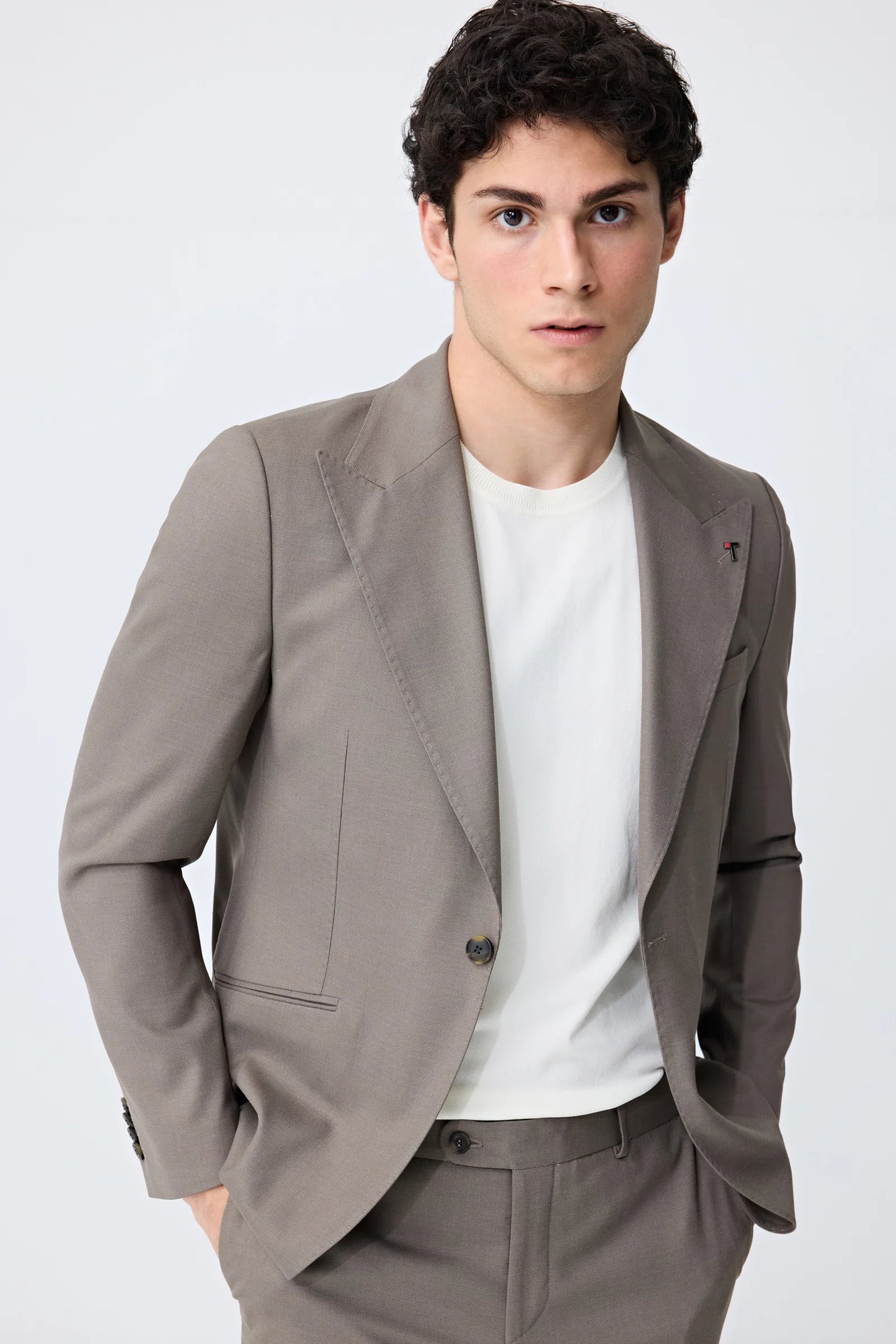 Tween Slim Fit Vizon Armürlü Takim Elbise