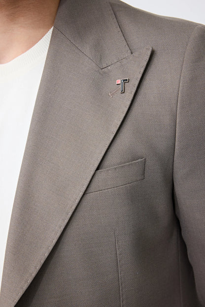 Tween Slim Fit Vizon Armürlü Takim Elbise