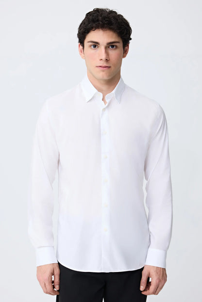 Tween Slim Fit Beyaz Düz Gömlek