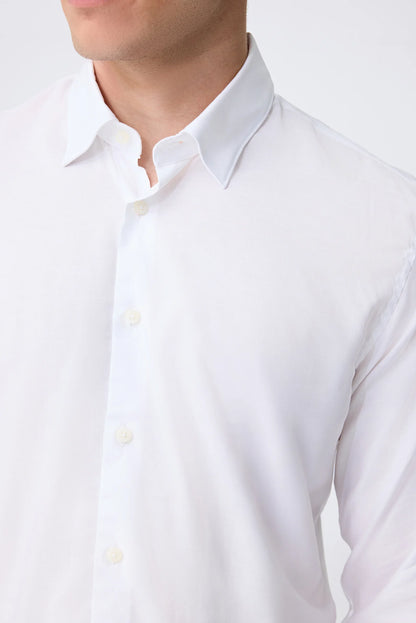 Tween Slim Fit Beyaz Düz Gömlek
