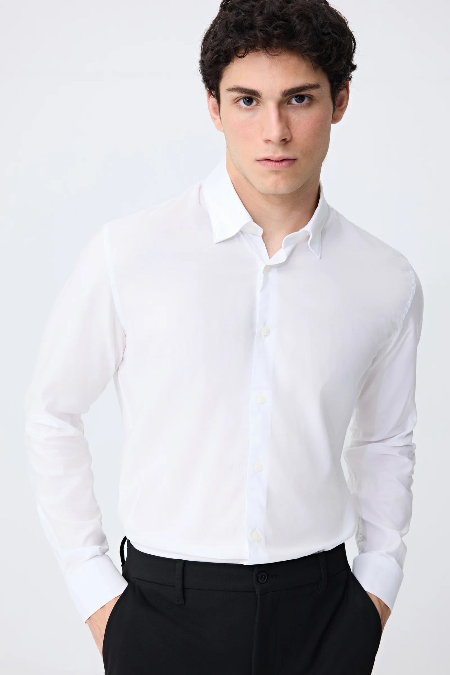 Tween Slim Fit Beyaz Düz Gömlek