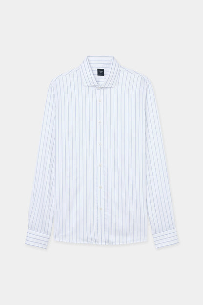 Tween Slim Fit Kırık Beyaz Çizgili Gömlek