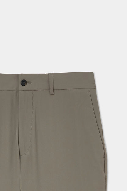 Tween Relaxed Fit (pilesiz) Koyu Bej Armürlü Kumaş Pantolon