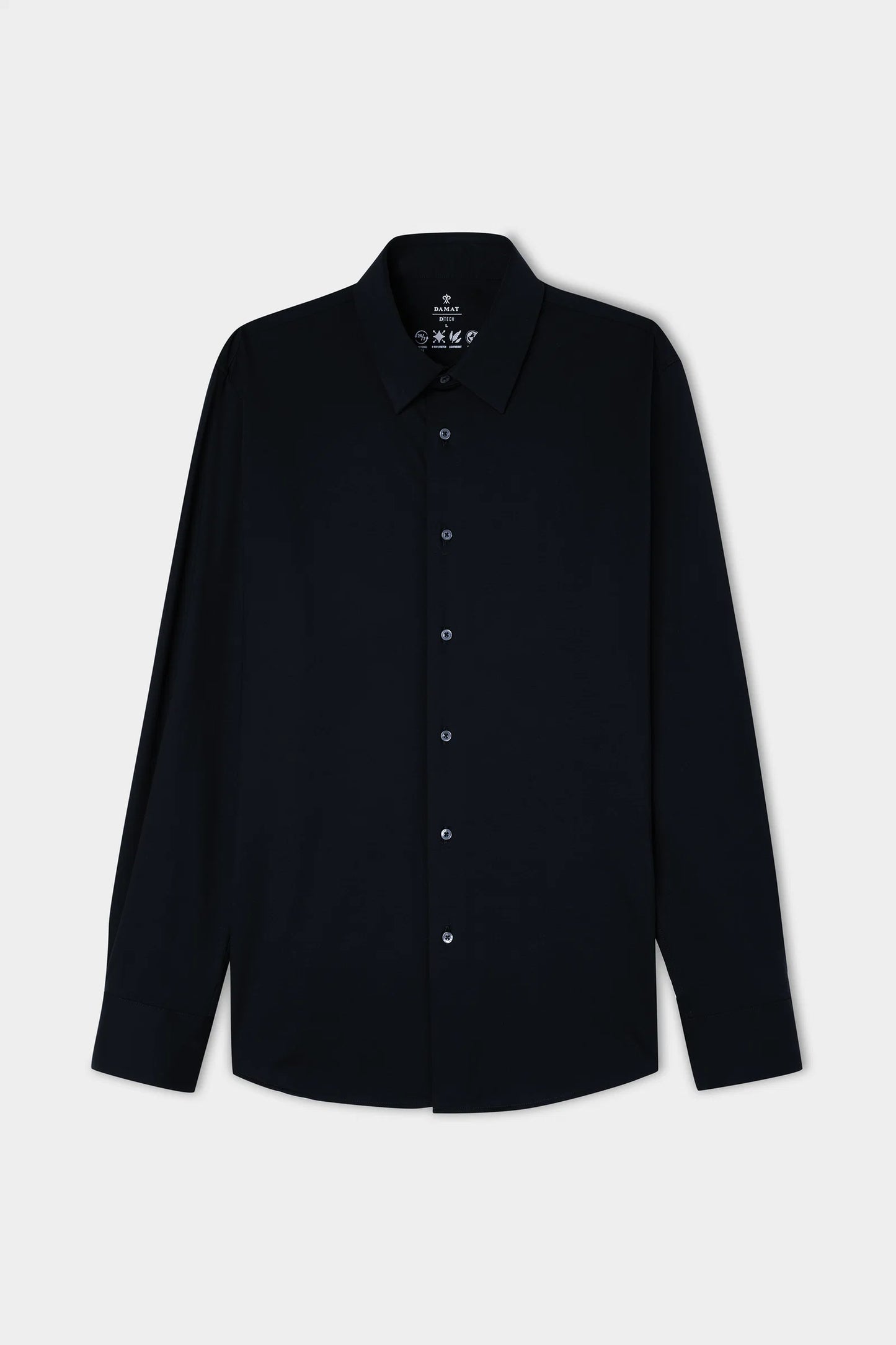 Damat Slim Fit Siyah Gabardin Non-iron Gömlek