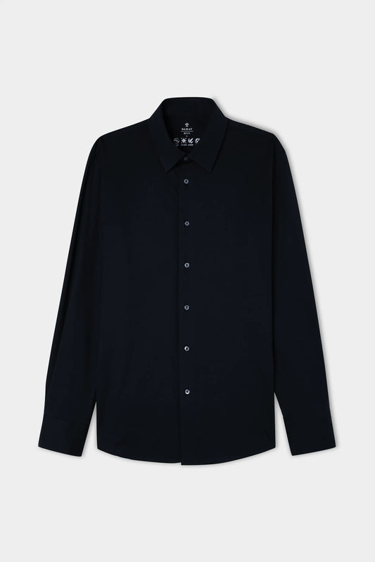Damat Slim Fit Siyah Gabardin Non-iron Gömlek