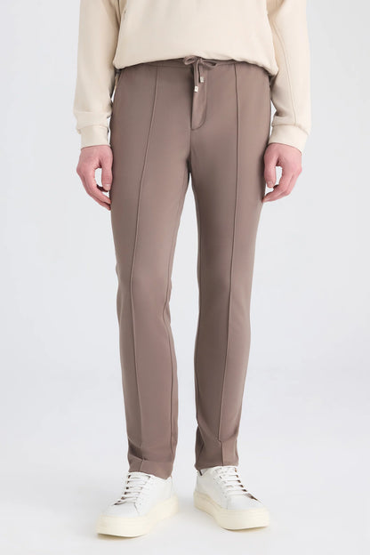 Ds Damat Slim Fit Vizon Düz Örgü Jogger Pantolon