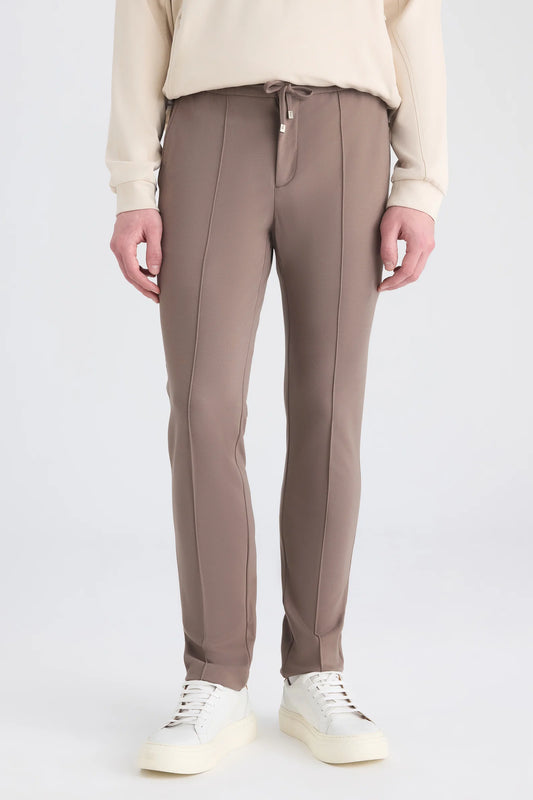 Ds Damat Slim Fit Vizon Düz Örgü Jogger Pantolon