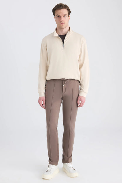 Ds Damat Slim Fit Vizon Düz Örgü Jogger Pantolon