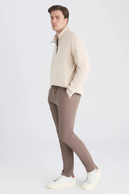 Ds Damat Slim Fit Vizon Düz Örgü Jogger Pantolon