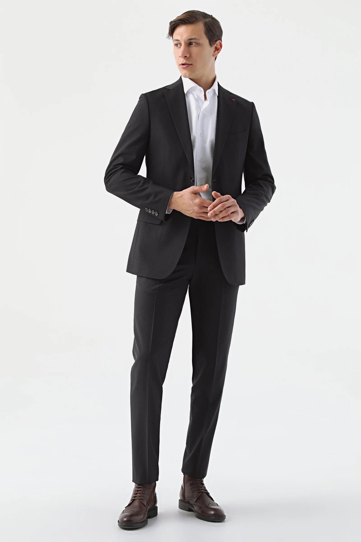 Ds Damat Slim Fit Siyah Düz Travel Takim Elbise