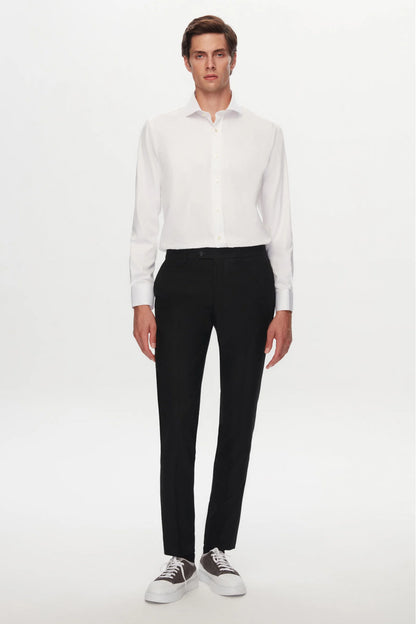 Ds Damat Slim Fit Beyaz Düz Gömlek
