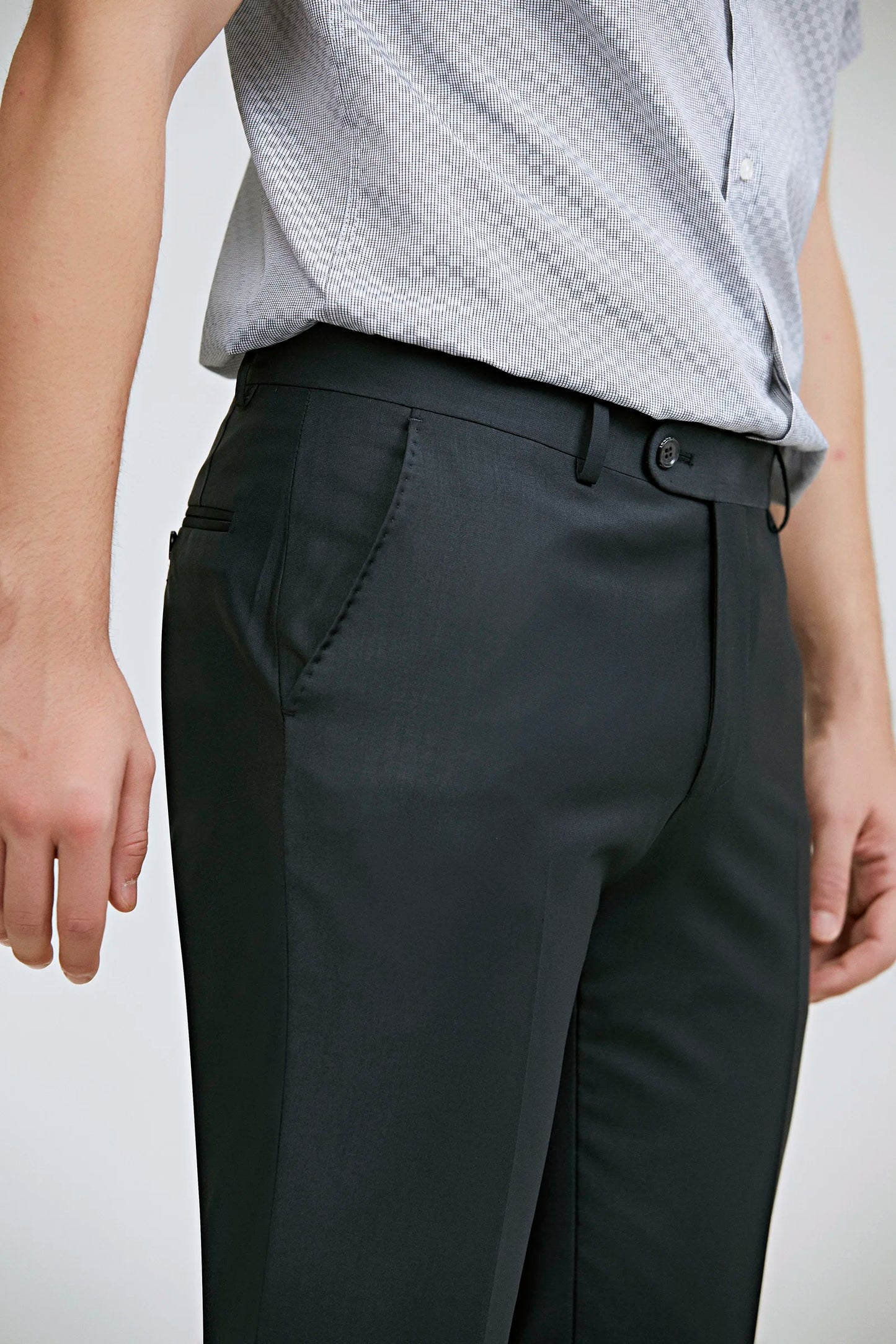 Ds Damat Regular Fit Siyah Düz Travel Kumaş Pantolon