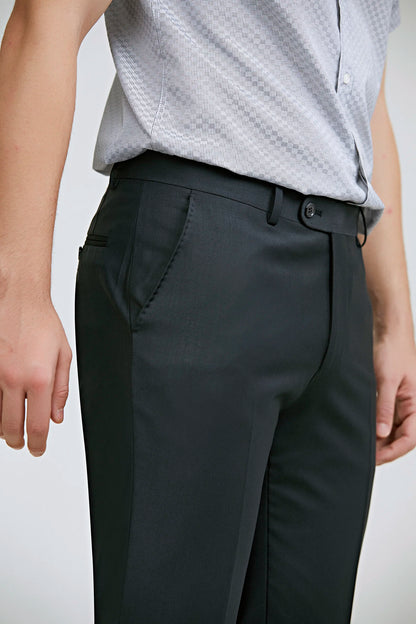 Ds Damat Regular Fit Siyah Düz Travel Kumaş Pantolon