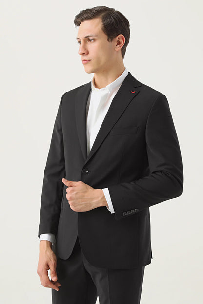 Ds Damat Comfort Fit Siyah Düz Takim Elbise