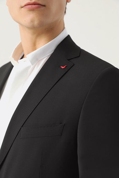 Ds Damat Comfort Fit Siyah Düz Takim Elbise