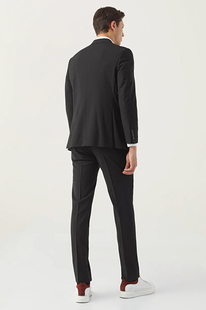 Ds Damat Comfort Fit Siyah Düz Takim Elbise