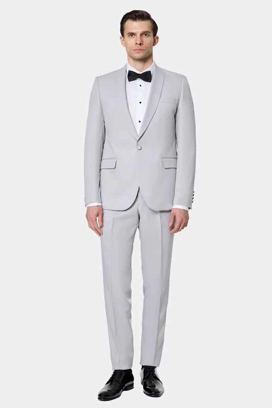 Twn Slim Fit Gri Düz Smokin Takim Elbise