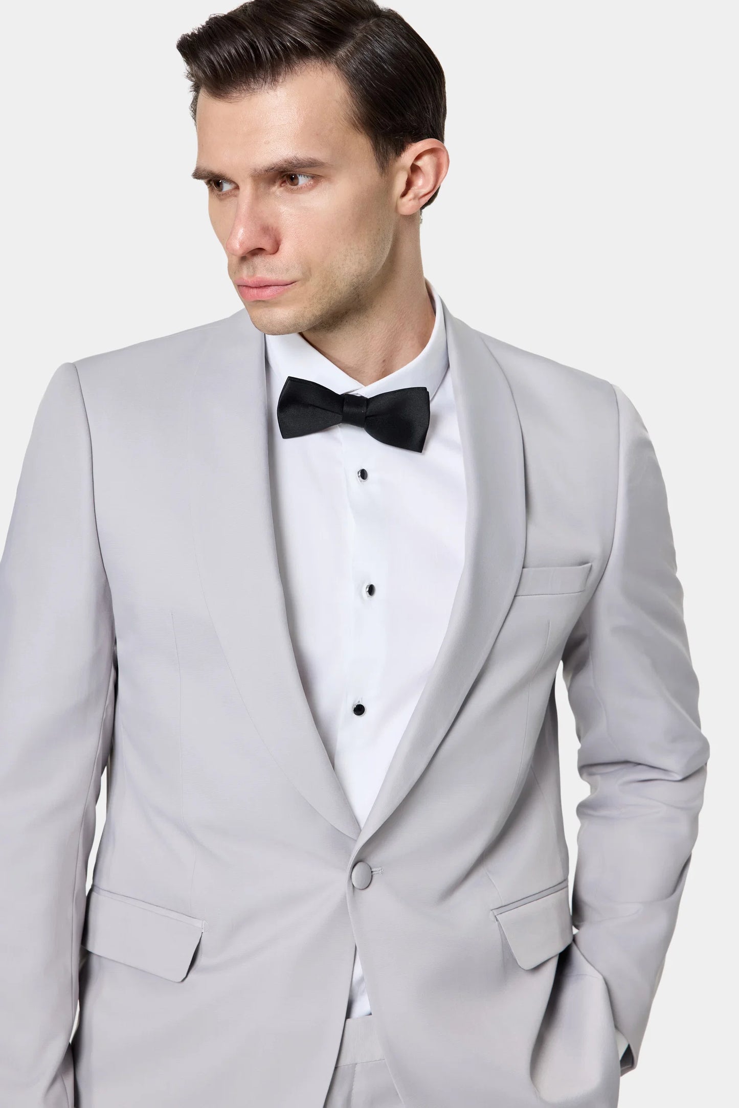 Twn Slim Fit Gri Düz Smokin Takim Elbise