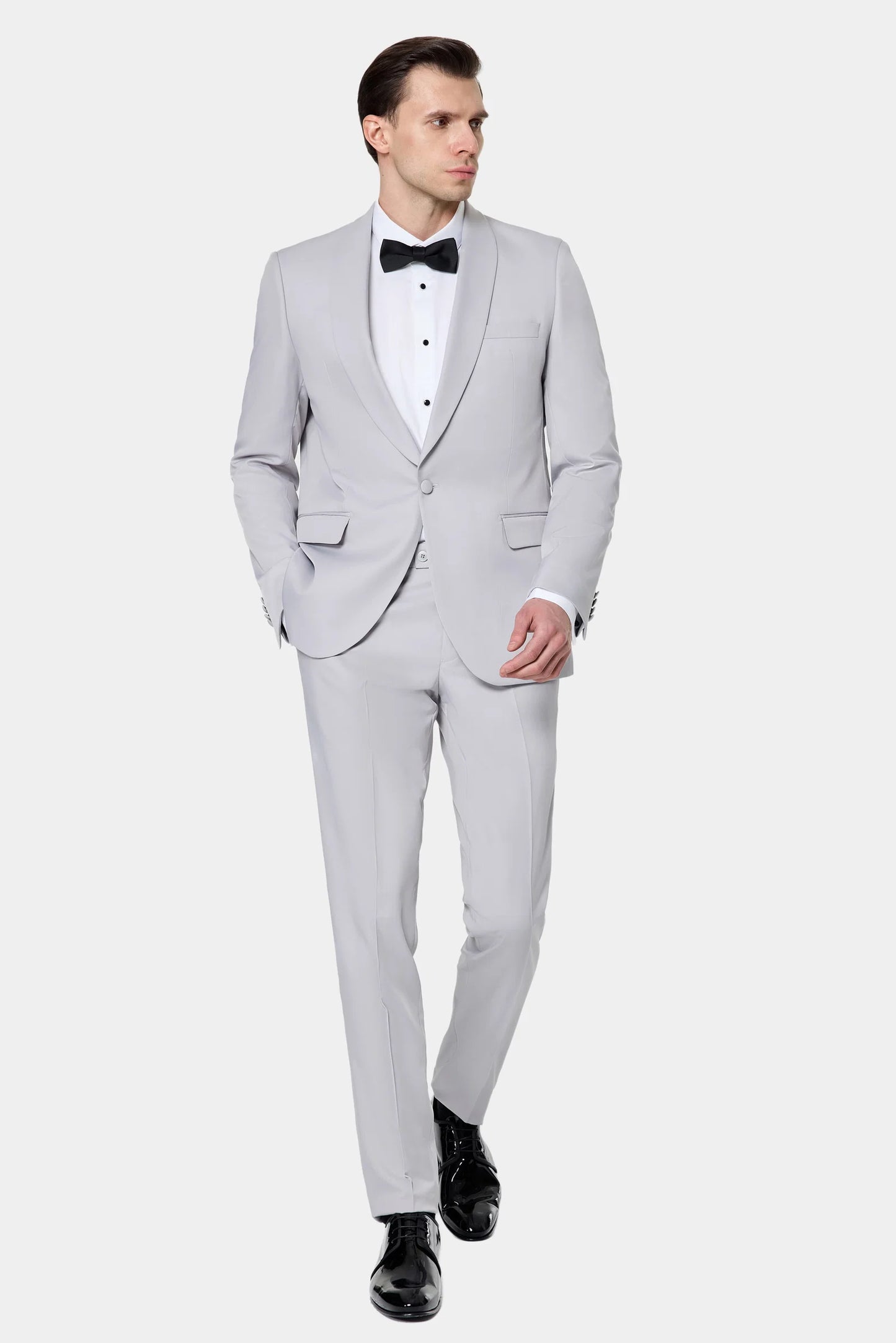 Twn Slim Fit Gri Düz Smokin Takim Elbise