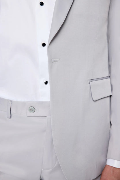 Twn Slim Fit Gri Düz Smokin Takim Elbise