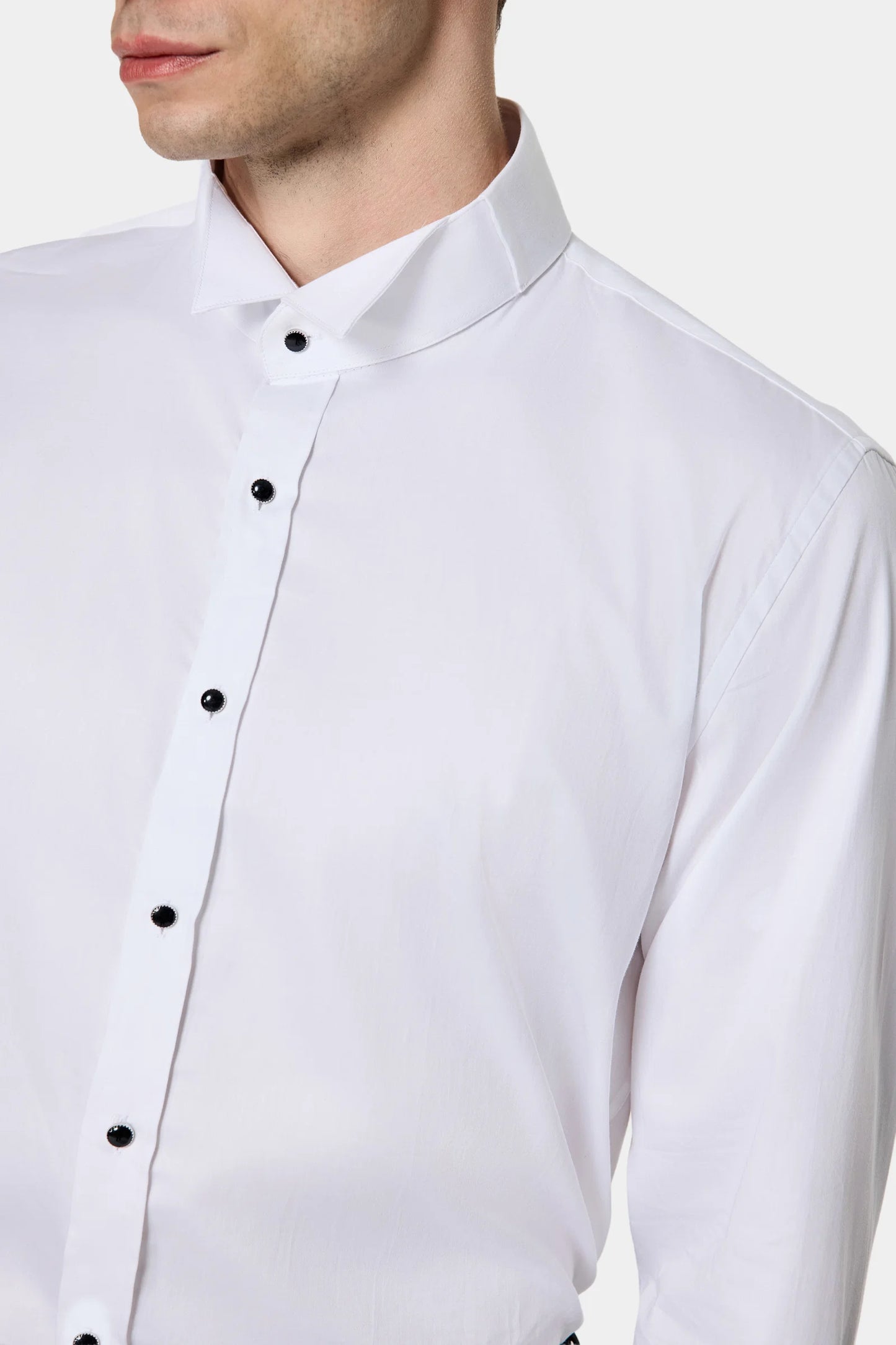 Ds Damat Slim Fit Beyaz Düz Smokin Gömlek