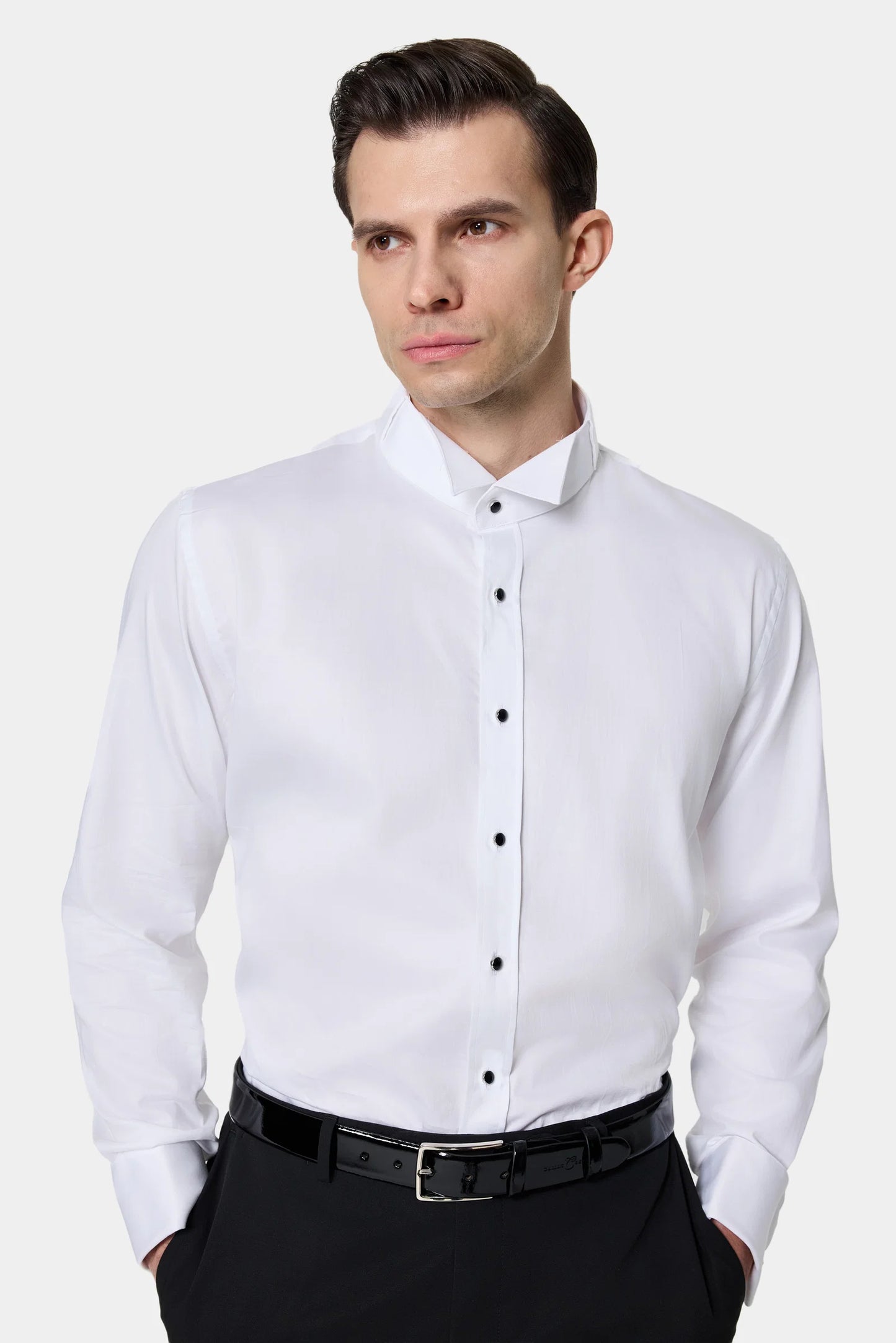 Ds Damat Slim Fit Beyaz Düz Smokin Gömlek