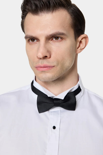 Ds Damat Slim Fit Beyaz Düz Smokin Gömlek