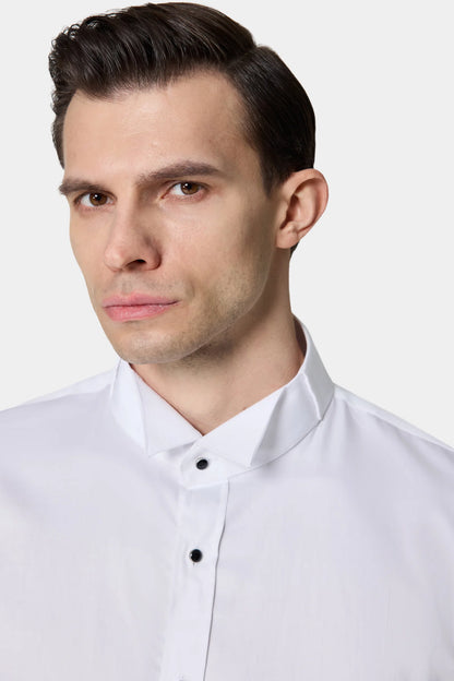 Ds Damat Slim Fit Beyaz Düz Smokin Gömlek