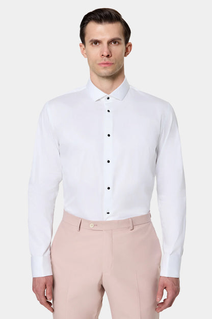 Twn Slim Fit Beyaz Düz Smokin Gömlek