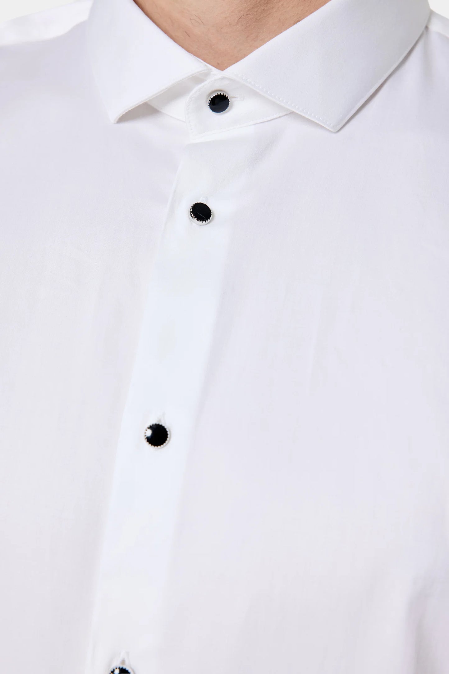 Twn Slim Fit Beyaz Düz Smokin Gömlek