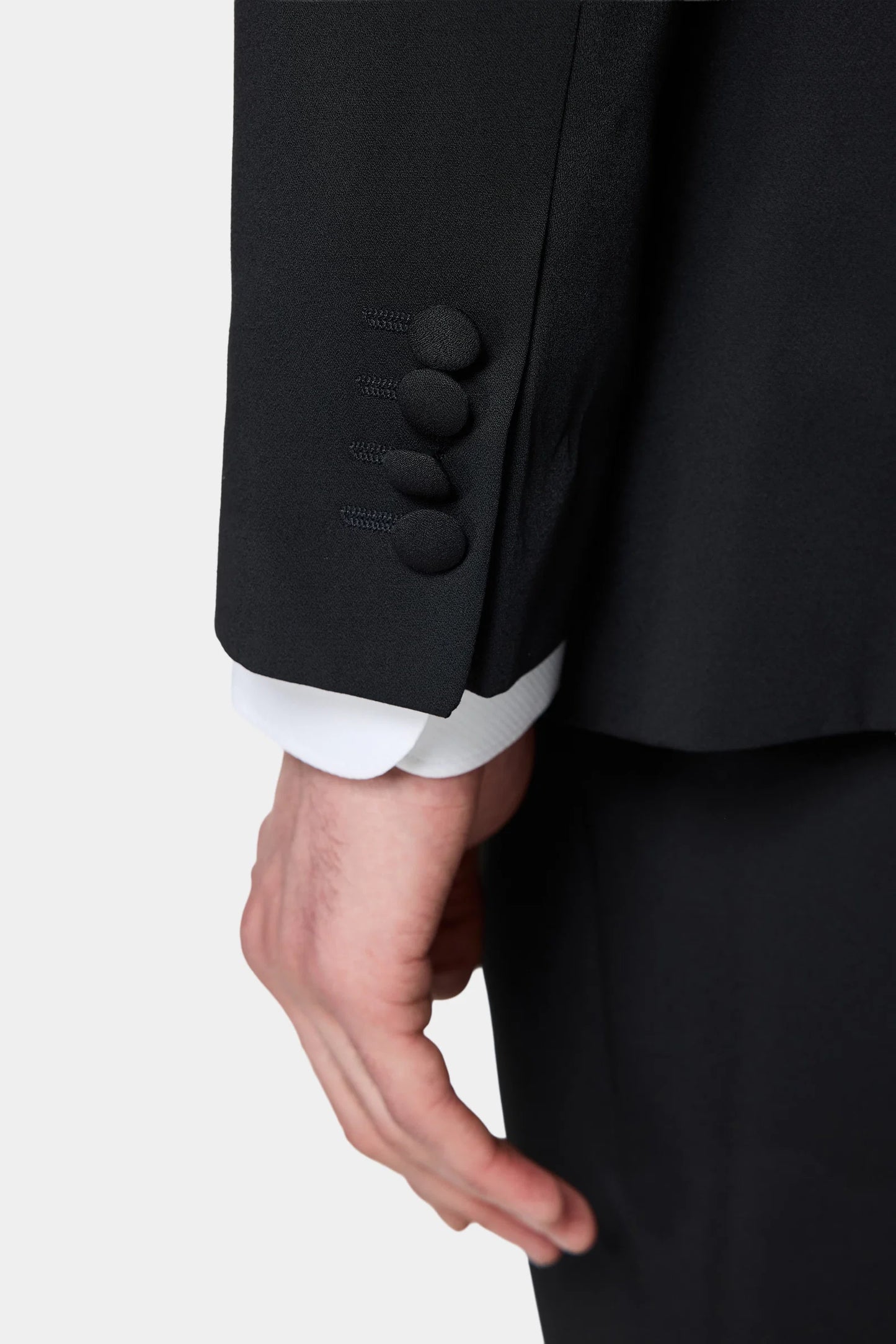 Twn Slim Fit Siyah Krep Desen Smokin Takim Elbise