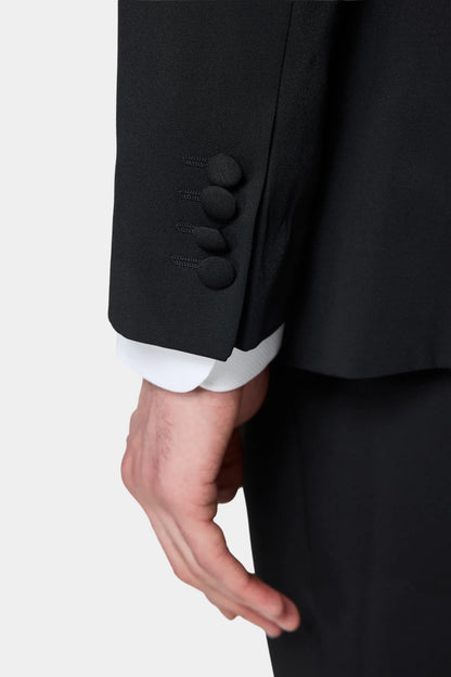 Twn Slim Fit Siyah Krep Desen Smokin Takim Elbise