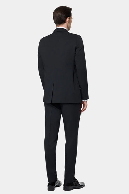 Twn Slim Fit Siyah Krep Desen Smokin Takim Elbise