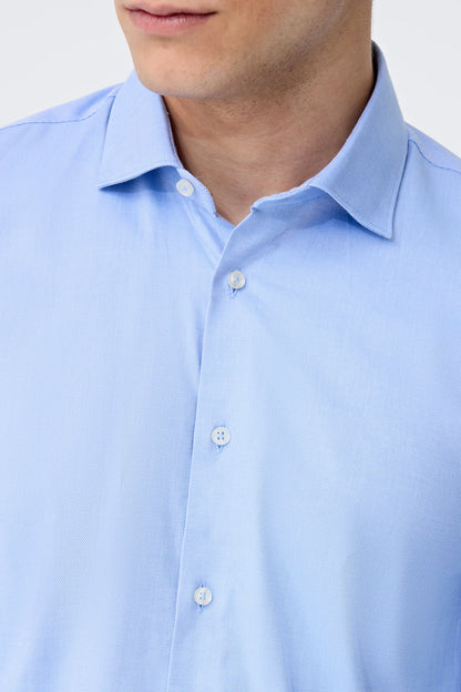 Tween Slim Fit Mavi Armürlü Gömlek