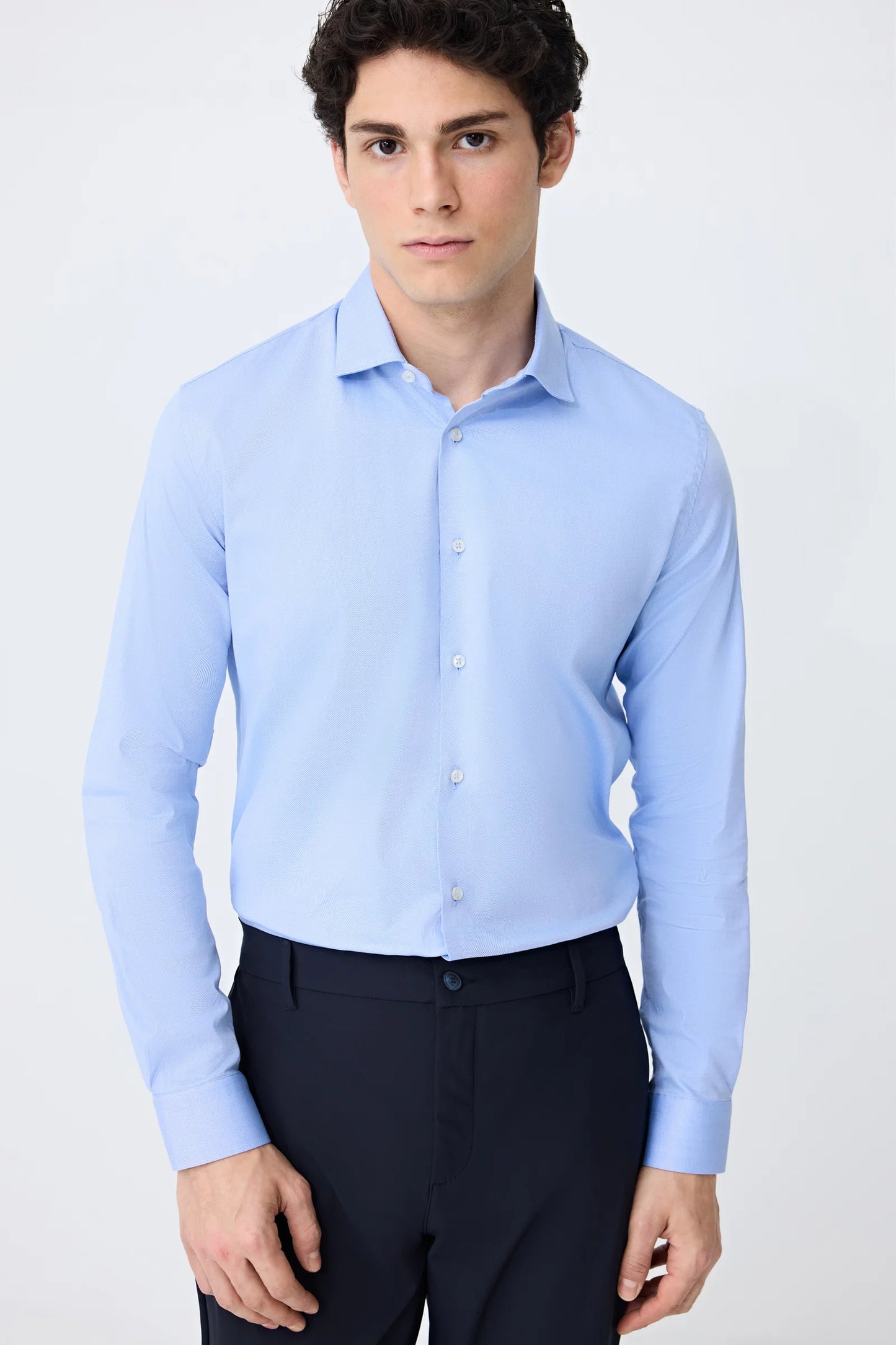 Tween Slim Fit Mavi Armürlü Gömlek