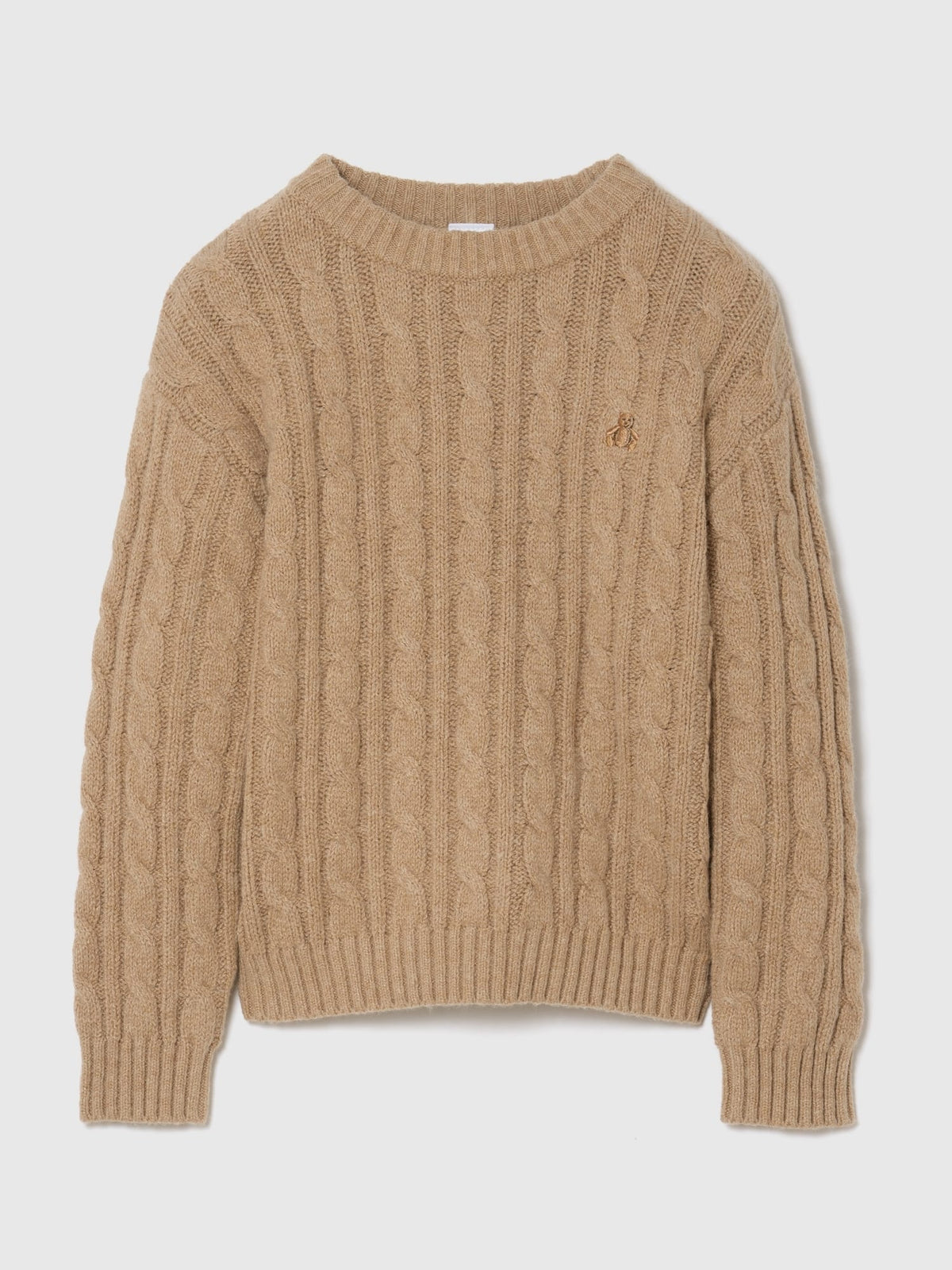 Bej Cashsoft Cable-knit Kazak