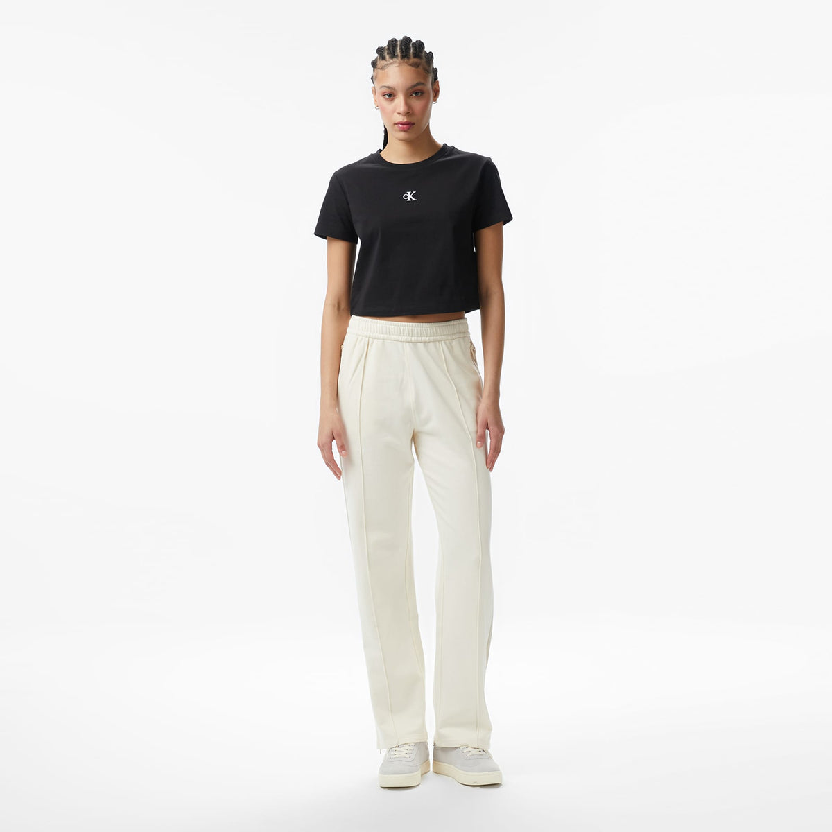 Calvin Klein Stretch Terry Track Kadın Beyaz Eşofman Altı