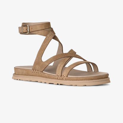 Ugg Goldengaze Embossed Ankle Wrap Kadın Kahverengi Sandalet