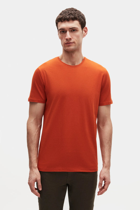 Ds Damat Regular Fit Kiremit Düz T-shirt