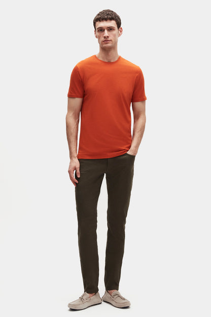 Ds Damat Regular Fit Kiremit Düz T-shirt