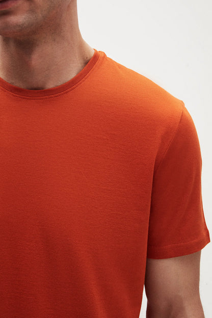 Ds Damat Regular Fit Kiremit Düz T-shirt