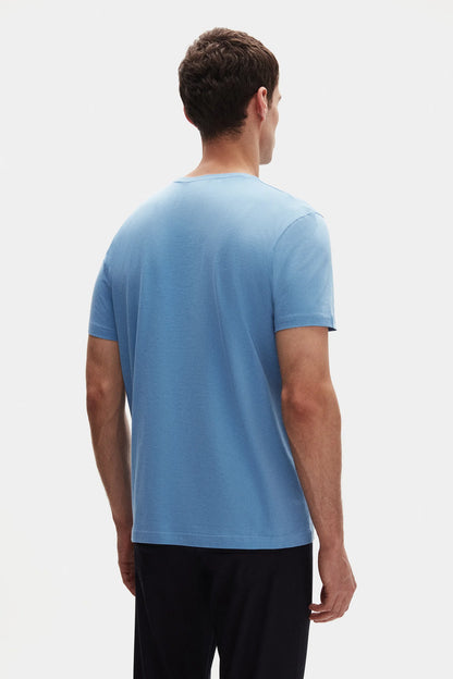 Ds Damat Regular Fit Açık Indigo Düz T-shirt