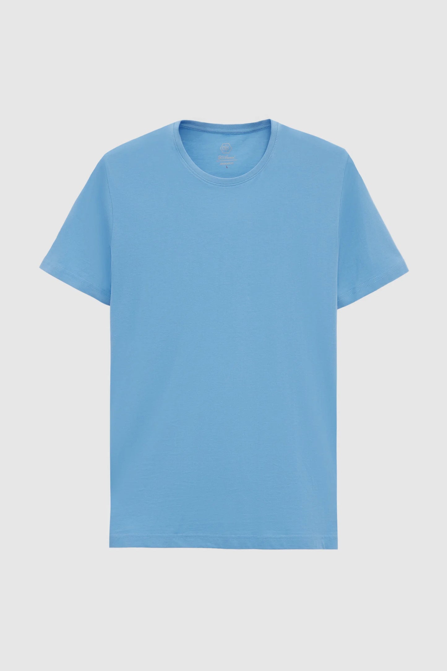 Ds Damat Regular Fit Açık Indigo Düz T-shirt