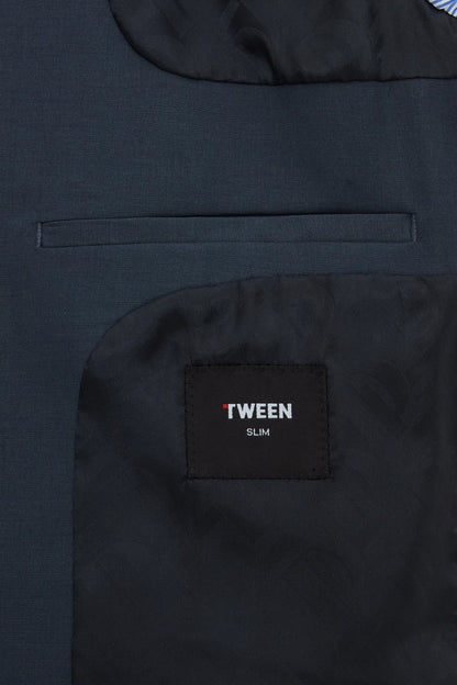 Tween Slim Fit Lacivert Düz Yünlü Takim Elbise