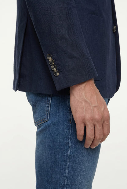Tween Slim Fit Lacivert %100 Keten Kumaş Ceket