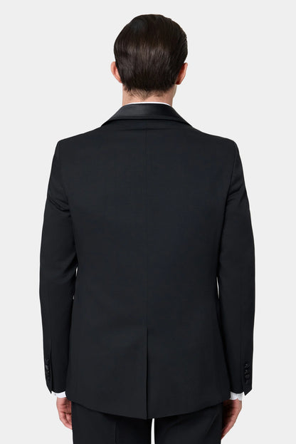 Twn Slim Fit Siyah Düz Smokin Yelekli Takim Elbise