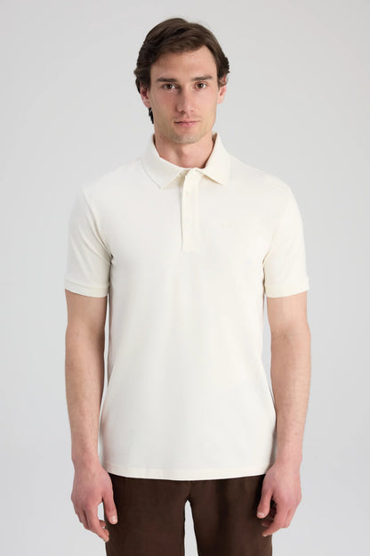 Twn Slim Fit Ekru Pike Dokulu T-shirt